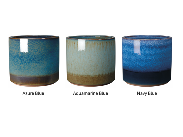 Glazed Ocean Pots Azure